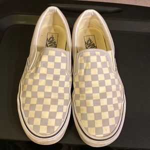 Classic Slip-On Checkered Vans, Men’s size 8.5 Women’s size 10